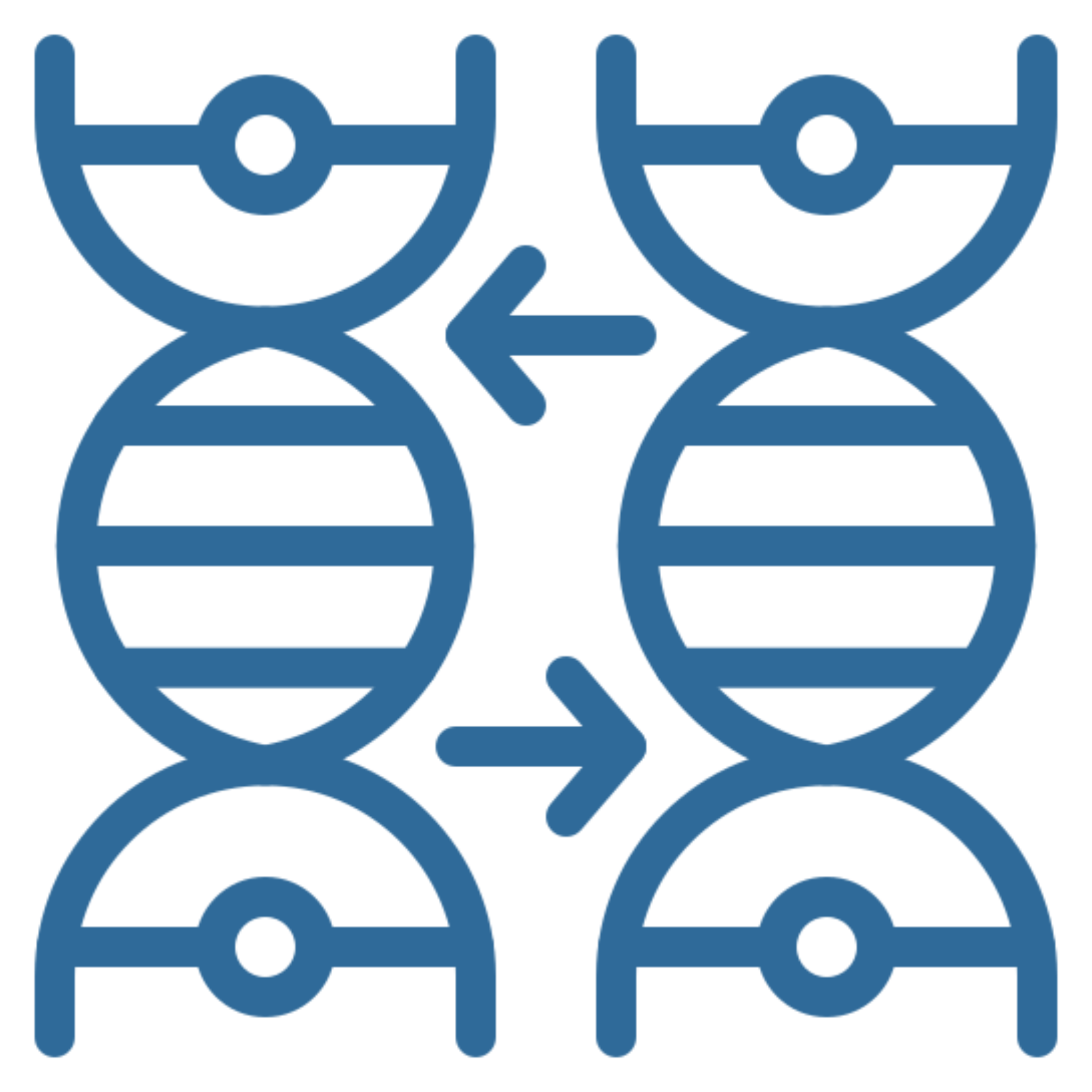 DNA strand with arrows, blue outline.